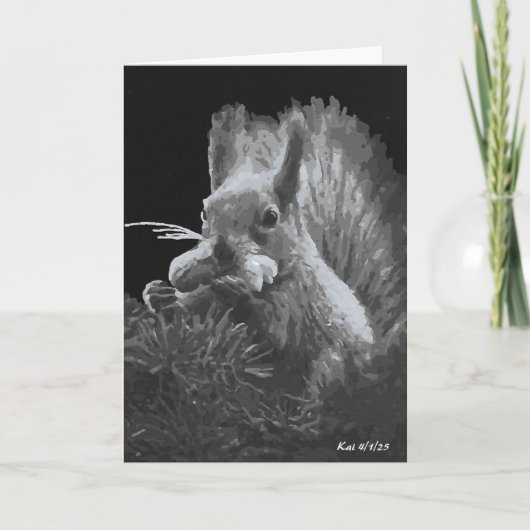 水田ケーキ、リス折りカード サンキューカード (正面)