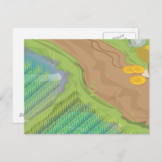水田 ポストカード (正面/裏面)