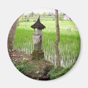 水田、寺院、Ubudバリ島、インドネシア マグネット