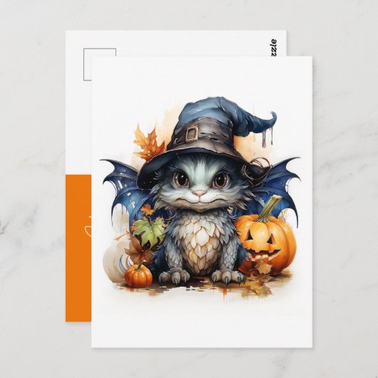 水男女兼用パーソナライズされた色ベビー竜 ポストカード (正面/裏面)