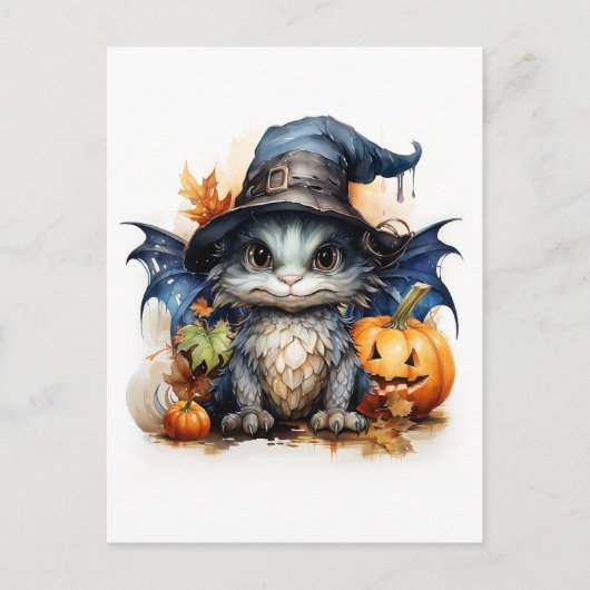 水男女兼用パーソナライズされた色ベビー竜 ポストカード (正面)