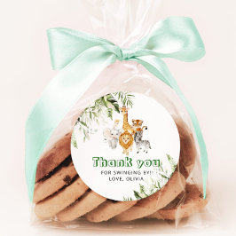 水男女兼用色サファリ誕生日パーティー ラウンドシール