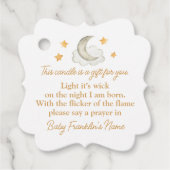 水男女兼用色ムーンベビーシャワーキャンドル フェイバータグ (正面)