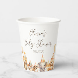 水男女兼用色動物の赤ちゃんシャワー 紙コップ