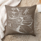 水百合の茶色 クッション (ブランケット)