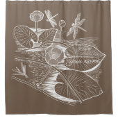 水百合の茶色 シャワーカーテン (正面)