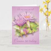 水百合パープルフローラ50誕生日カード カード (黄色い花)