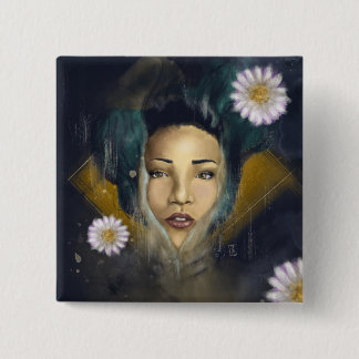 水百合人魚のピン 缶バッジ