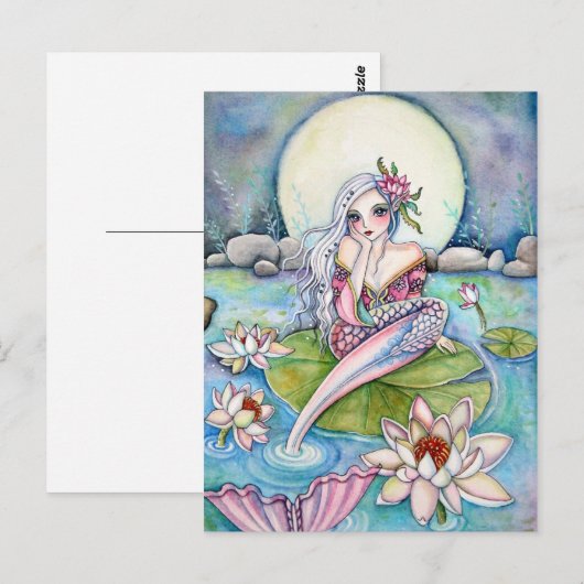 水百合人魚 – 葉書 ポストカード (正面/裏面)