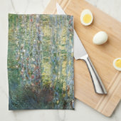水百合池 | ヴィンテージフランスの絵を描の キッチンタオル (四つ折り)