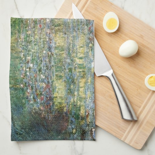 水百合池 | ヴィンテージフランスの絵を描の キッチンタオル (四つ折り)