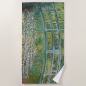 水百合池 | ヴィンテージフランスの絵を描の ビーチタオル (正面)