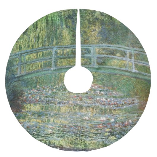 水百合池 | ヴィンテージフランスの絵を描の ブラッシュドポリエステルツリースカート (正面)