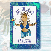 水着おもしろいクルーズキャビンの漫画のエスニックレディ マグネット