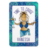 水着おもしろいクルーズキャビンの漫画のエスニックレディ マグネット (縦)