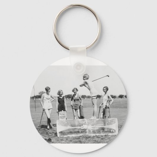 水着でアイス女子ゴルフでティーオフ！ キーホルダー (正面)