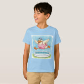水着に身を包んだプールストライプのに飛び込む Tシャツ (正面フル)