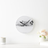 水着の女性 ラウンド壁時計 (ホーム)