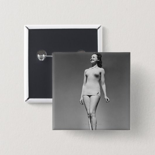 水着の女性 缶バッジ (正面&裏面)