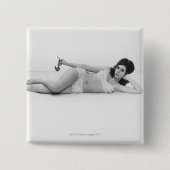 水着の女性 缶バッジ (正面)