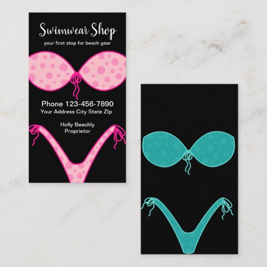 水着の店の夏のビキニのデザイン 名刺 (正面/裏面)