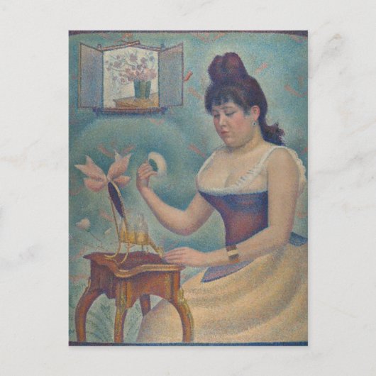 水着はがき粉を身につける若い女性|過去記事 ポストカード (正面)