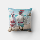 水着を着た白い鶏 クッション (正面)