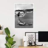 水着ガールオレゴンビーチヴィンテージ ポスター (ホームオフィス)