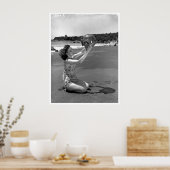 水着ガールオレゴンビーチヴィンテージ ポスター (キッチン)