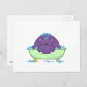 水着パープルヒッポ ポストカード (正面/裏面)