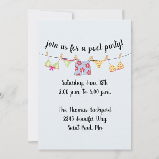 水着招待状 招待状 (正面)