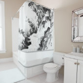 水秋白黒シャワーカーテン シャワーカーテン (インサイチュ)