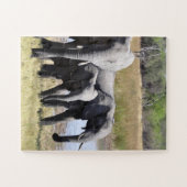 水穴の前のアフリカ象のグループ ジグソーパズル (横)