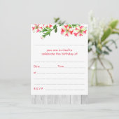 水空白の素朴色トレーリングペチュニアス誕生日 招待状 (スタンド正面)
