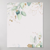 水空白の色の緑の金ゴールド背景ポスター ポスター (正面)