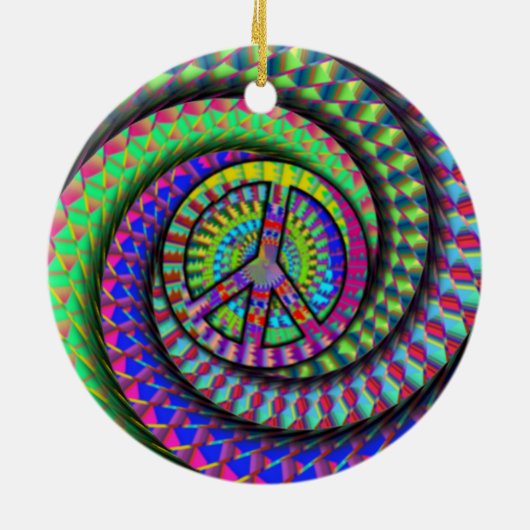 水素の燃料電池及び平和螺線形のオーナメント セラミックオーナメント (裏面)