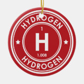 水素元素赤色セラミックオーナメント セラミックオーナメント (正面)