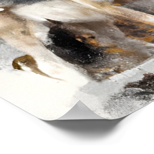 水素晴らし色のオオカミ ポスター (角)