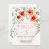 水素晴らし色フローラマザーズデイブランチ インビテーションポストカード (正面/裏面)