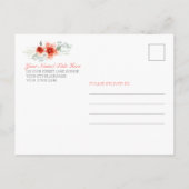 水素晴らし色フローラマザーズデイブランチ インビテーションポストカード (裏面)