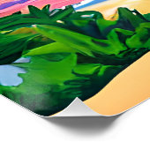 水素晴らし色ヤシの木サンセット ポスター (コーナー)