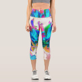 水素晴らし色レインボーカボスダリア カプリレギンス (正面)