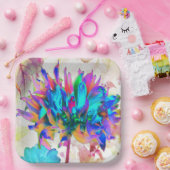 水素晴らし色レインボーカボスダリア ペーパープレート (パーティー)