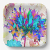 水素晴らし色レインボーカボスダリア ペーパープレート (正面)