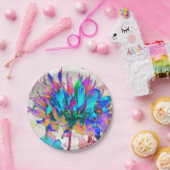 水素晴らし色レインボーカボスダリア ペーパープレート (パーティー)