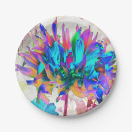水素晴らし色レインボーカボスダリア ペーパープレート