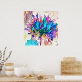 水素晴らし色レインボーカボスダリア ポスター (キッチン)