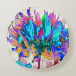水素晴らし色レインボーカボスダリア ラウンドクッション
