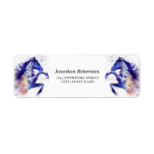 水素晴らし色馬差出人住所ラベル ラベル (正面)