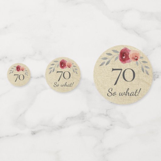 水素朴おもしろい色フローラ70誕生日 コンフェッティ (正面)